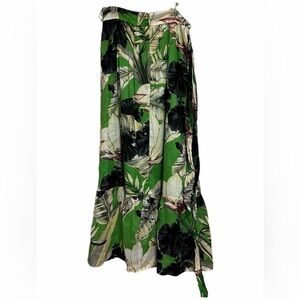 Ann Taylor Green Tropical Botanical Maxi Skirt